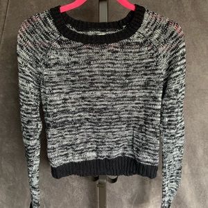 Black and Gray Crop Sweater